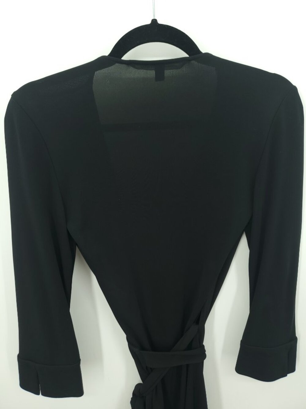 Diane Von Furstenberg 3/4 Sleeve True Wrap Dress 10 Black - Picture 10 of 14